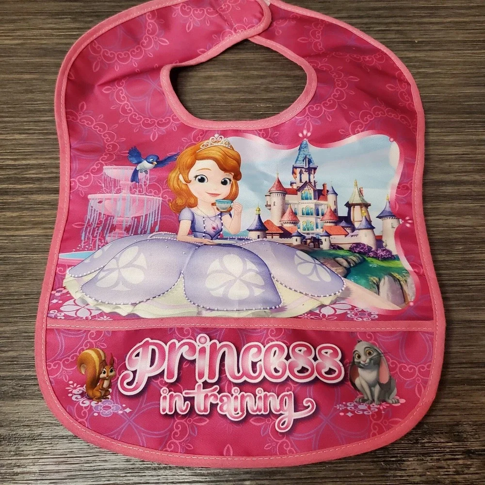 Disney Baby SOFIA THE FIRST Water Resistant Feeding Toddler Bib W/ Pocket Catch